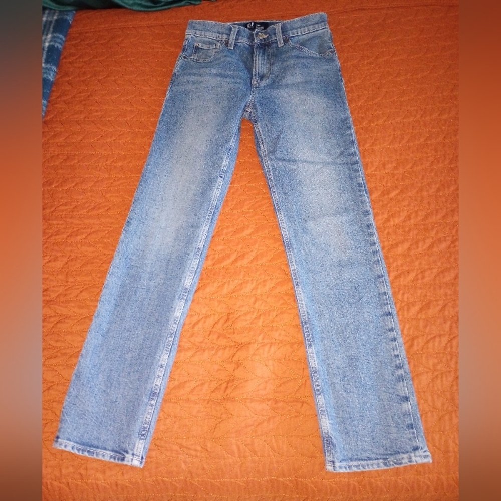 Gap high rise straight leg blue jeans, size 2